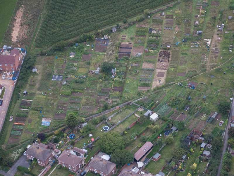 Henlow Allotments - Aerial View
